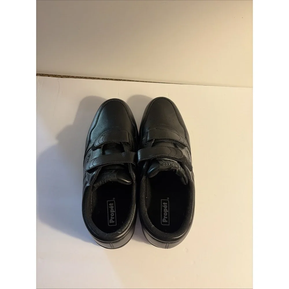Men's Shoes Propet Life Walker Men's Leather Strap Walking Shoe Black 13 Wide